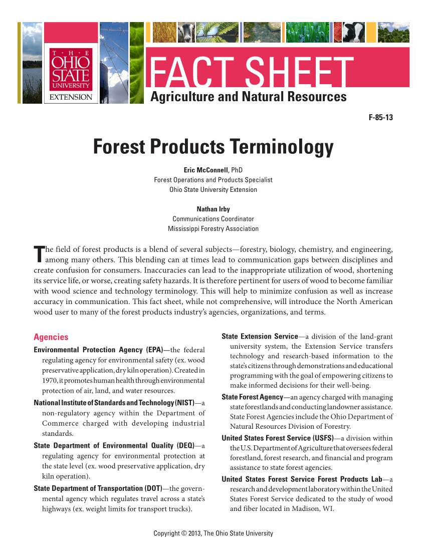 Forest Products Terminology