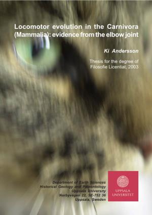 Locomotor Evolution in the Carnivora (Mammalia): Evidence from the Elbow Joint
