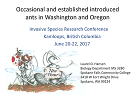 Occasional and Established Introduced Ants in Washington and Oregon