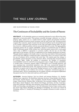The Continuum of Excludability and the Limits of Patents Abstract