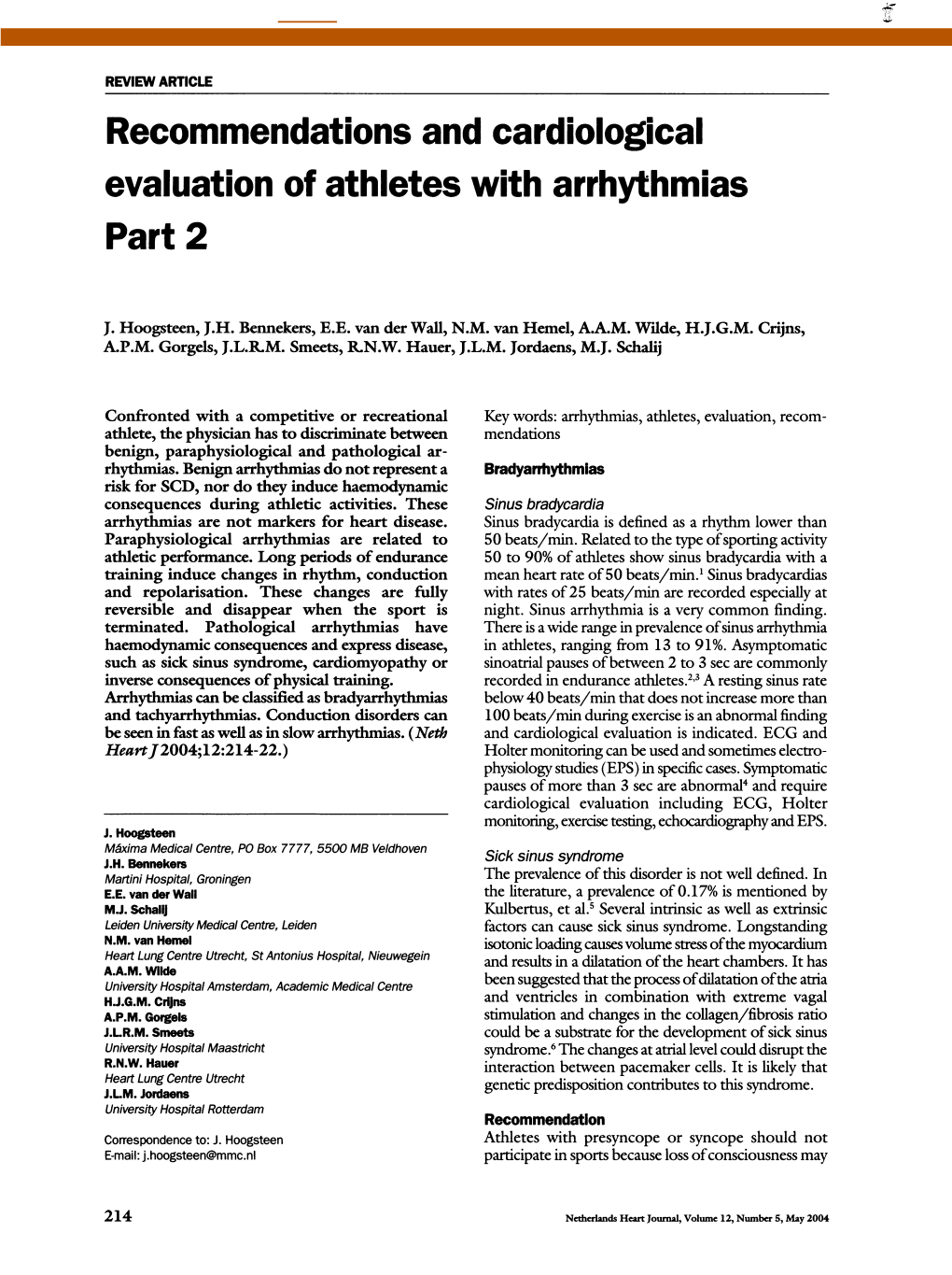 Evaluation of Athletes with Arrhythmias
