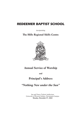 Redeemer Baptist School