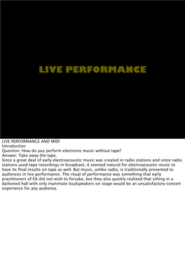 Live Performance