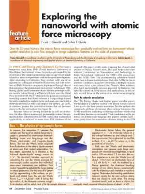 Exploring the Nanoworld with Atomic Force Microscopy Franz J