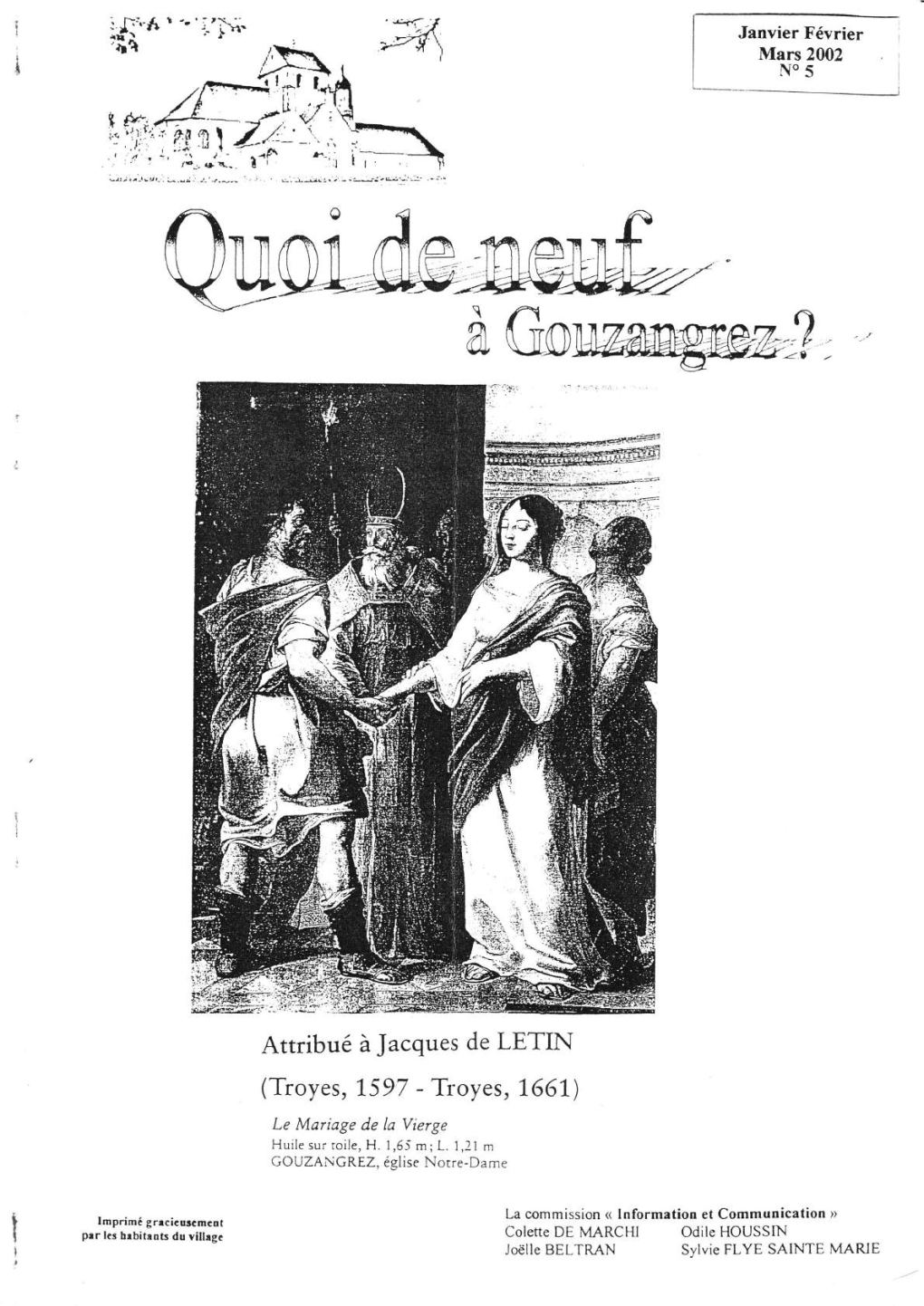 De LETIN (Tioyes, 1,597 - Ï'oyes , 1661) Le Mariage De La Vierge Huile Sur Roile, H