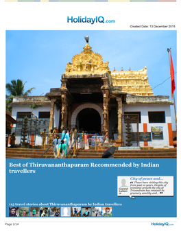 Thiruvananthapuram Travel Guide PDF Download