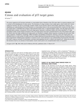 Census and Evaluation of P53 Target Genes