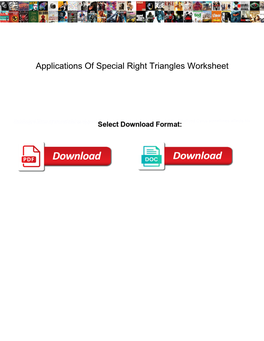 Applications of Special Right Triangles Worksheet