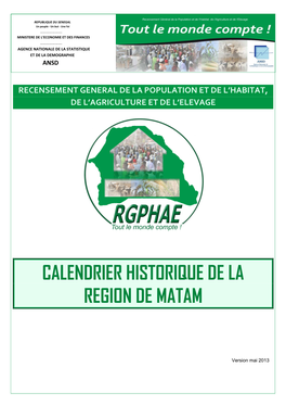 Calendrier Historique De La Region De Matam