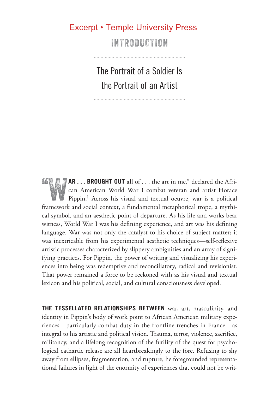 Introduction Excerpt • Temple University Press Ten, Much Less Visualized, Into Existence