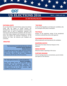 Editorial Note Analyses the Field the Polls Statements