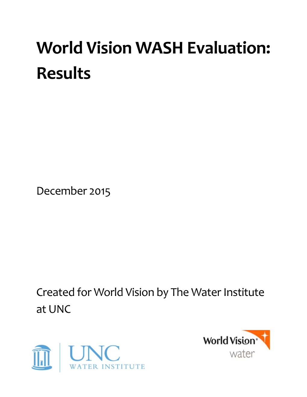 World Vision WASH Evaluation: Results