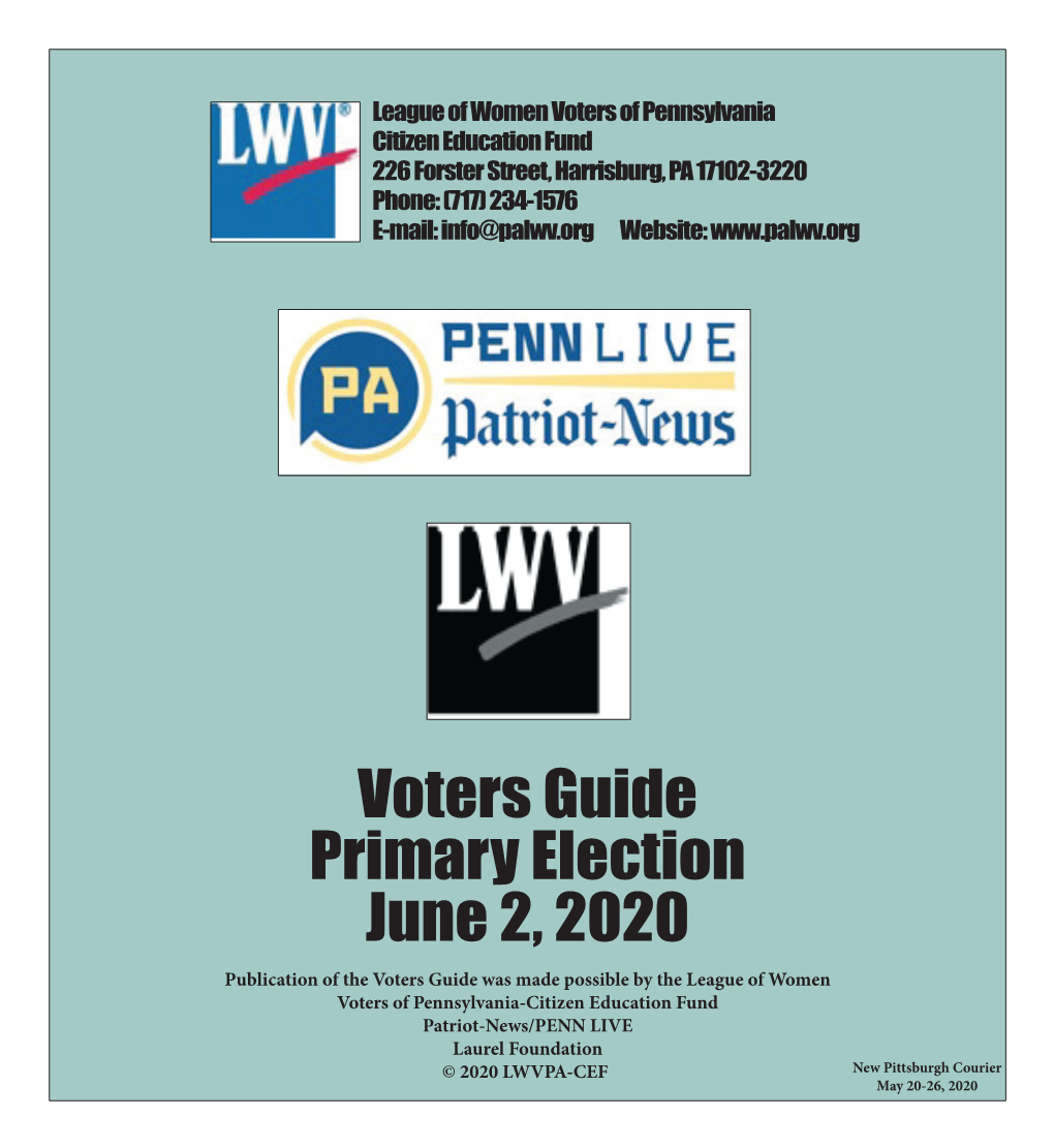 Voters Guide Primary Election June 2, 2020