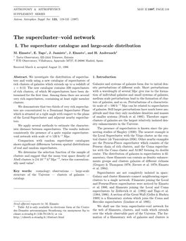 The Supercluster–Void Network I