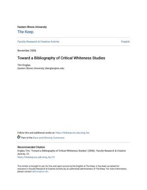 Toward a Bibliography of Critical Whiteness Studies