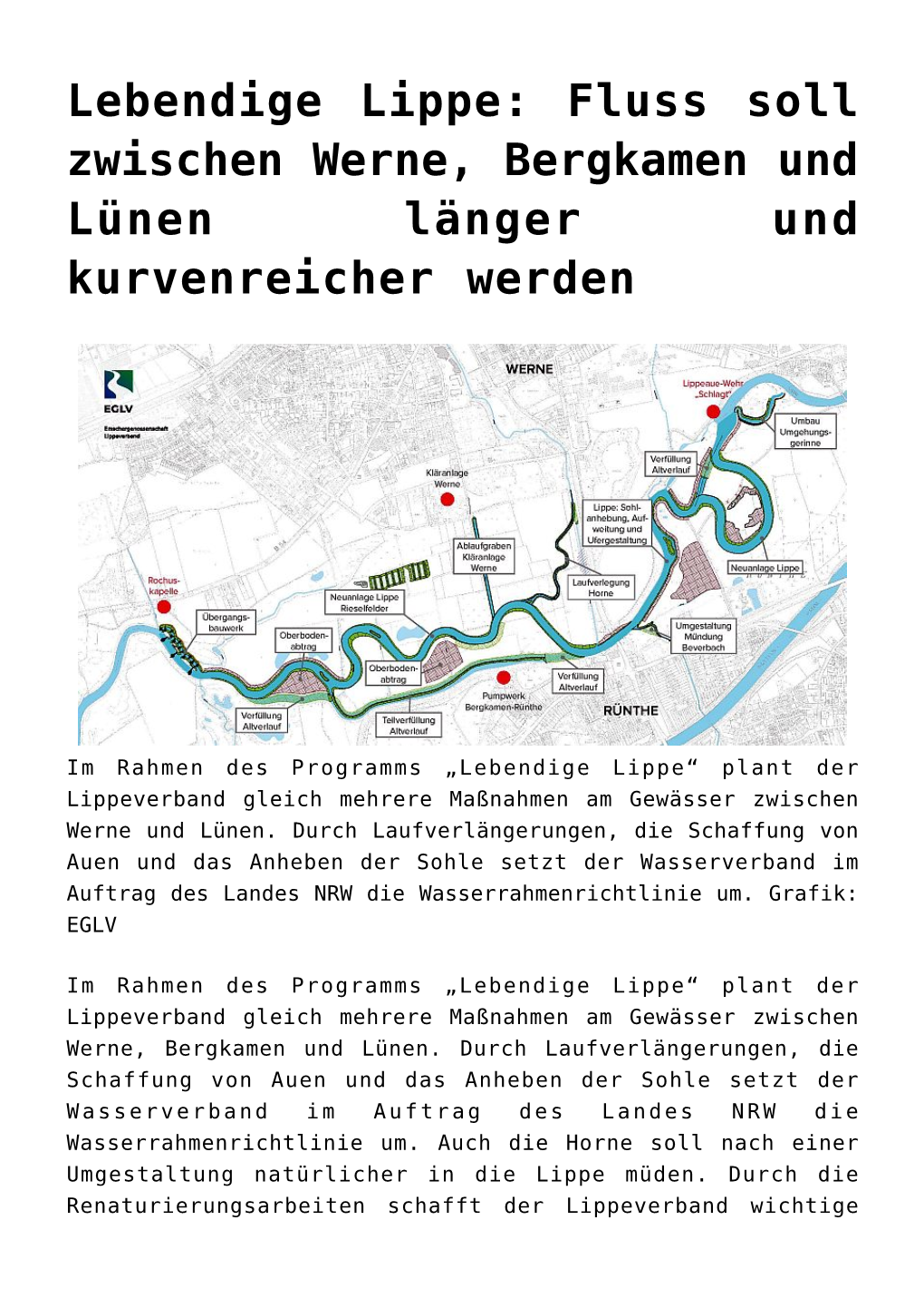 Lebendige Lippe: Fluss Soll Zwischen Werne, Bergkamen Und Lünen Länger Und Kurvenreicher Werden