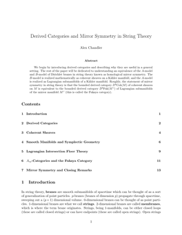 Derived Categories and Mirror Symmetry in String Theory