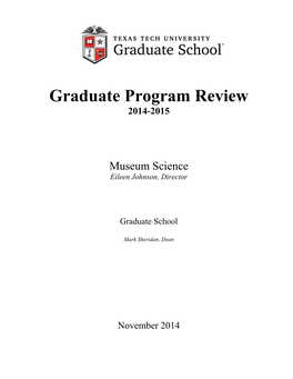 Graduate Program Review 2014-2015