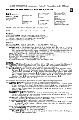 HORSE in TRAINING, Consigned by Helmsley Horse Racing (D