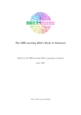 The SBE Meeting 2021'S Book of Abstracts
