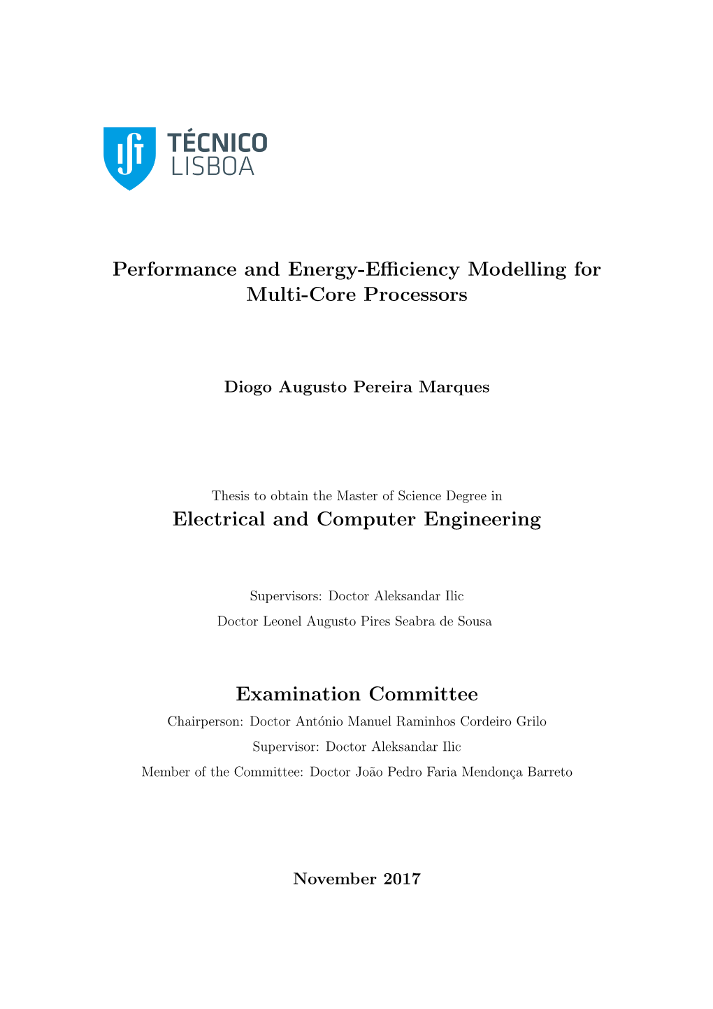 Performance and Energy-Efficiency Modelling for Multi-Core Processors
