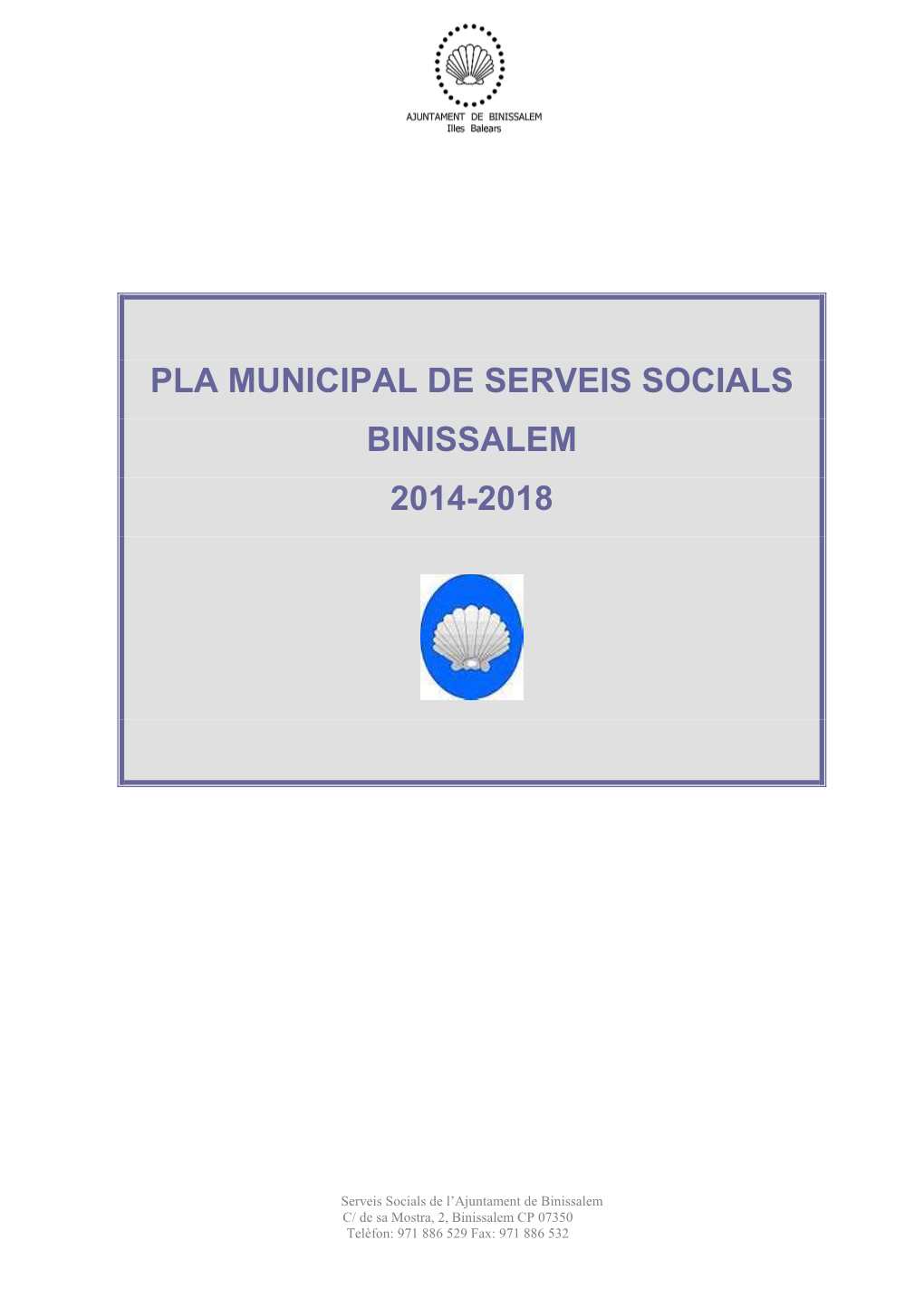 Pla Municipal De Serveis Socials Binissalem 2014-2018