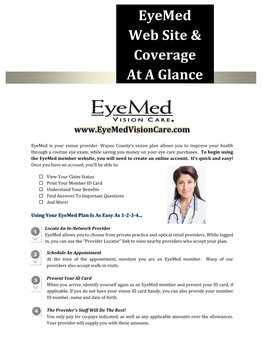 Eyemed Web Site & Coverage at a Glance