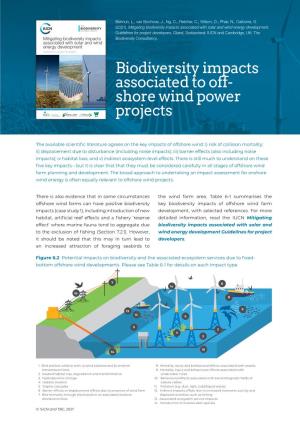 Biodiversity Impacts Associated to Off- Shore Wind Power Projects