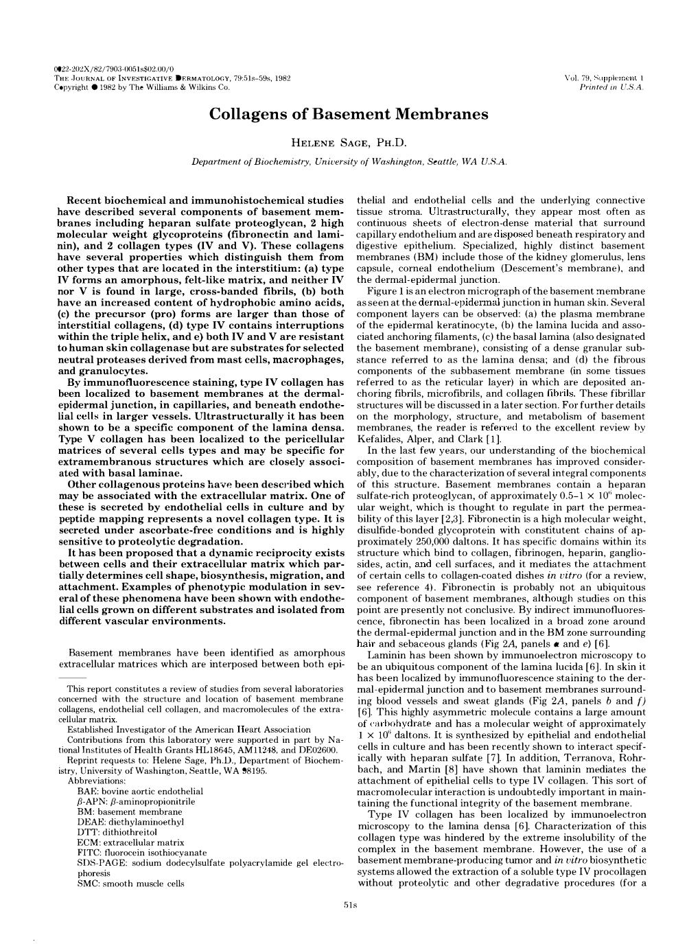 Collagens of Basement Membranes