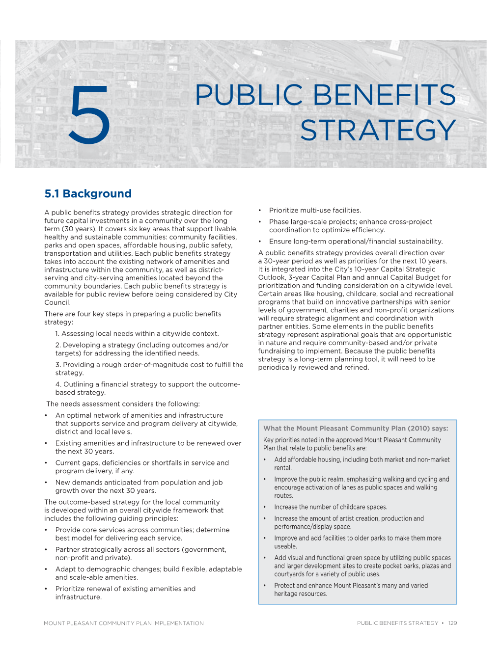 Mount Pleasant Community Plan Implementation, Part 5: Public Benefits Strategy