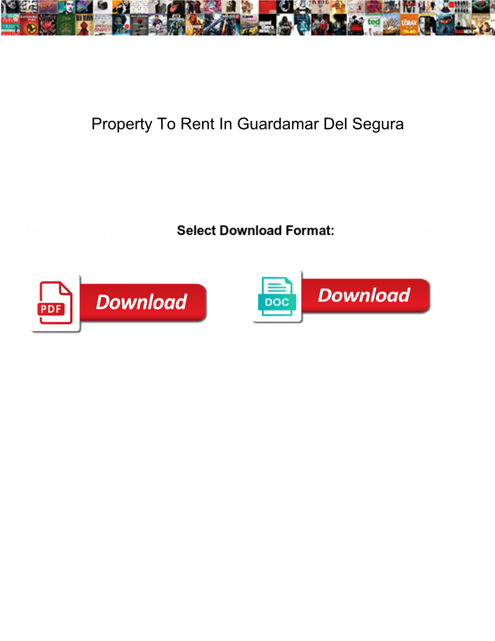 Property to Rent in Guardamar Del Segura