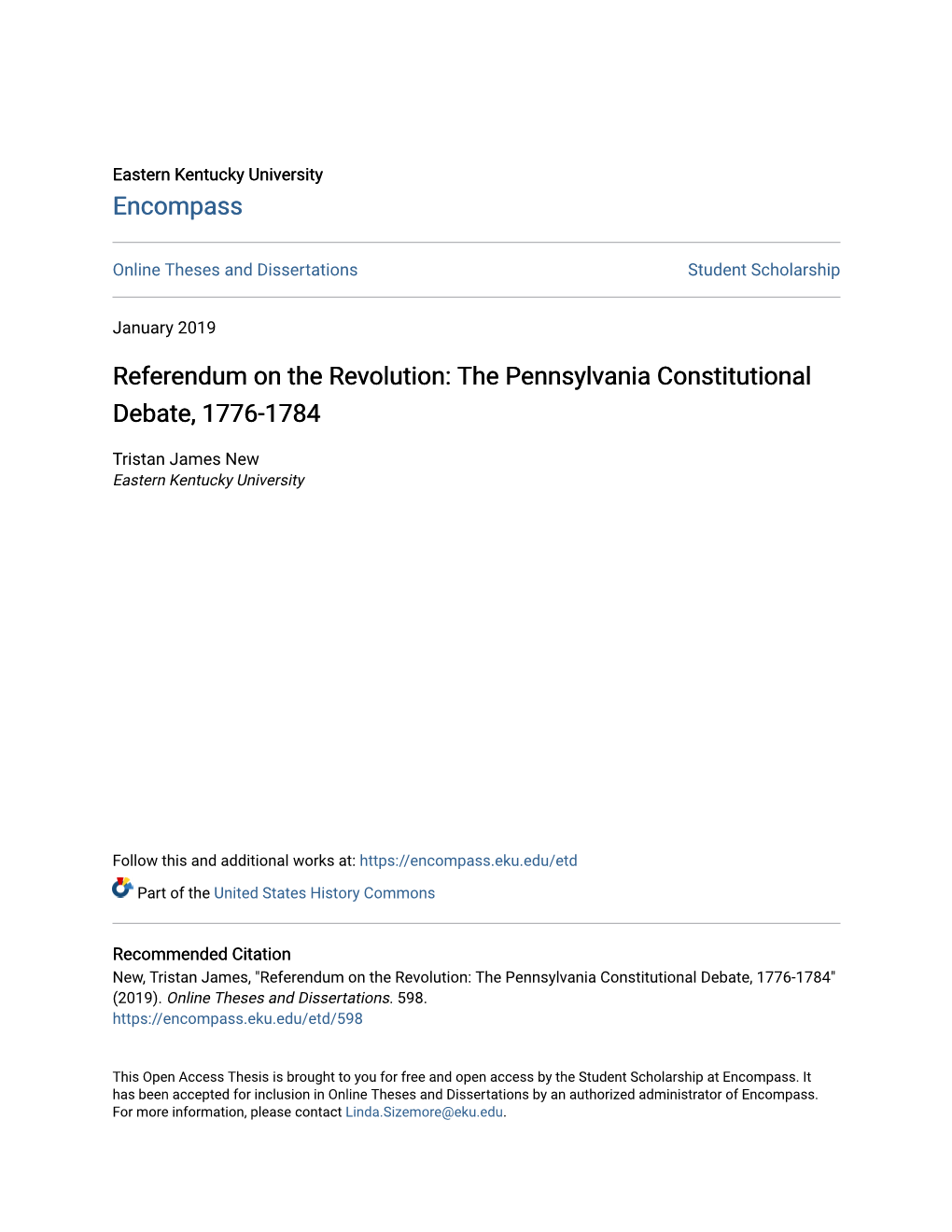 The Pennsylvania Constitutional Debate, 1776-1784