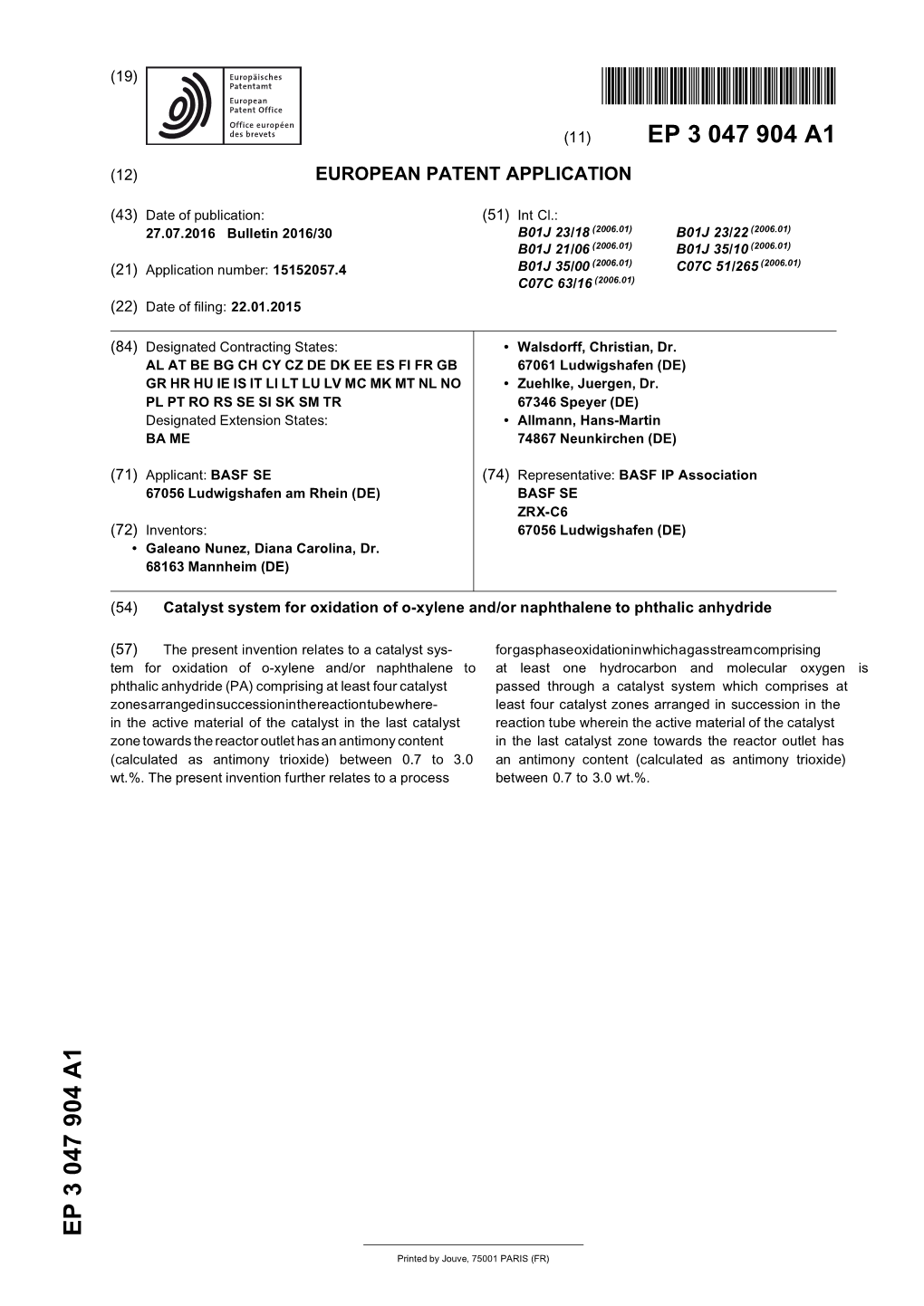 Catalyst System for Oxidation of O-Xylene And/Or Naphthalene to Phthalic Anhydride