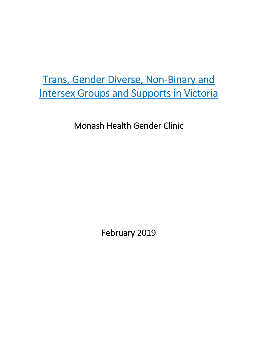 Trans, Gender Diverse, Non-Binary and Intersex Groups and Supports in Victoria