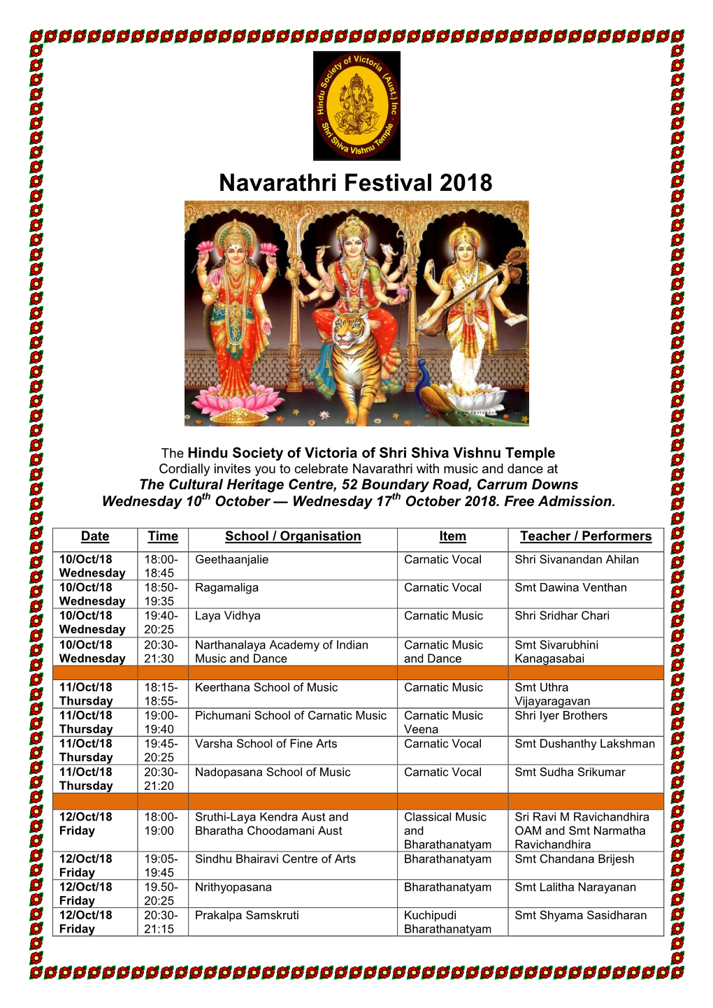 Navarathri Festival 2018