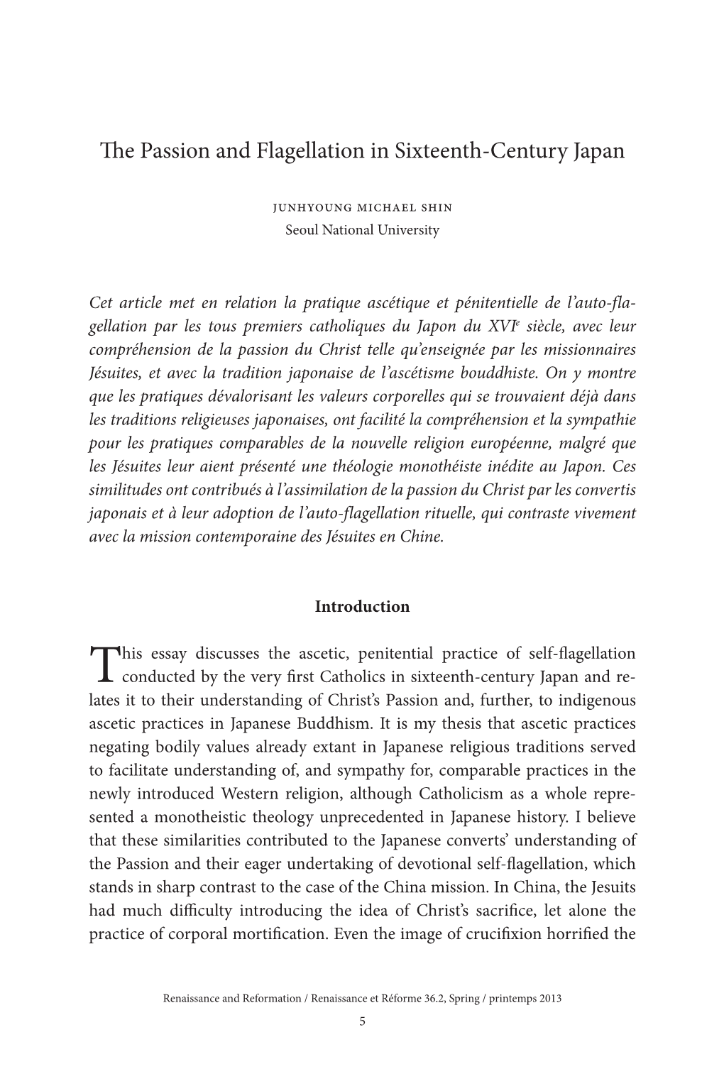 The Passion and Flagellation in Sixteenth-Century Japan