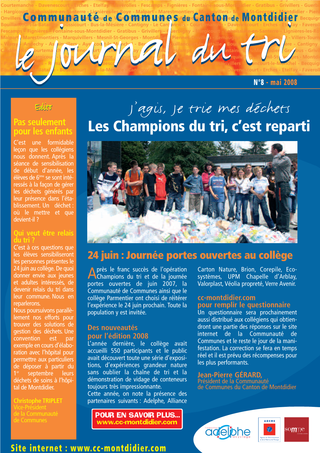 Trie Mes Déchets Pas Seulement Pour Les Enfants Les Champions Du Tri, C’Est Reparti C’Est Une Formidable Leçon Que Les Collégiens Nous Donnent