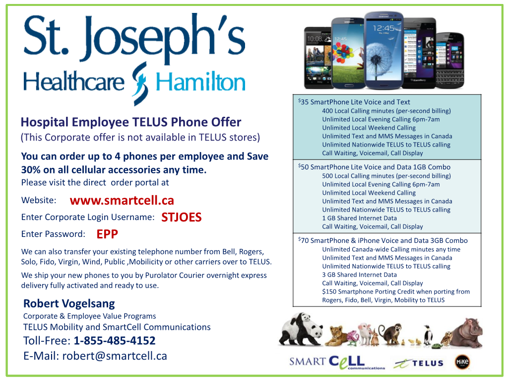 Hospital Employee TELUS Phone Offer Website