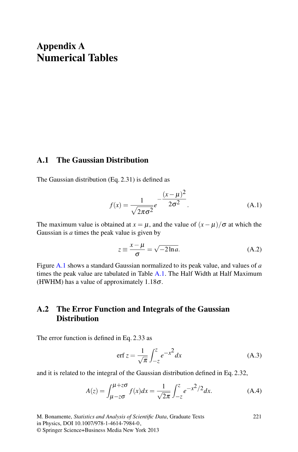 Numerical Tables