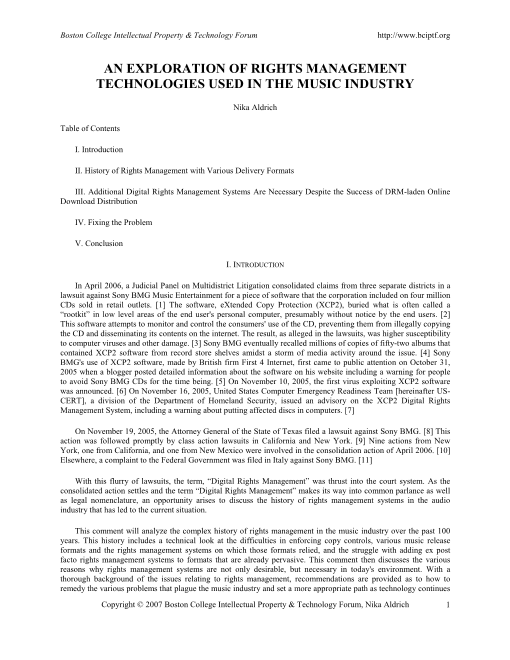 An Exploration of Rights Management Technologies Used in the Music Industry