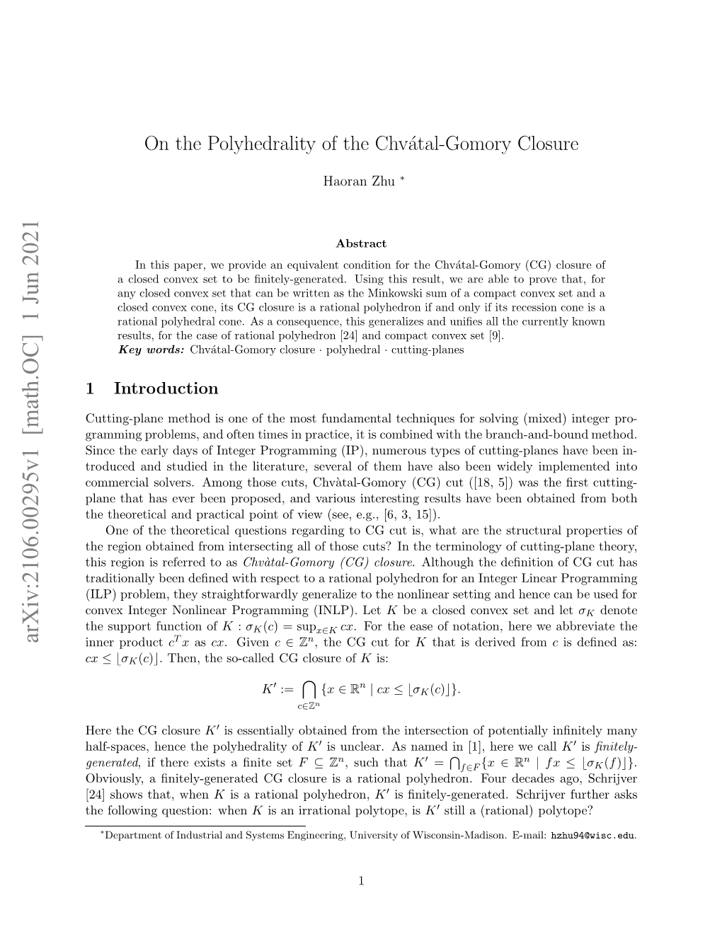 On the Polyhedrality of the Chvátal-Gomory Closure