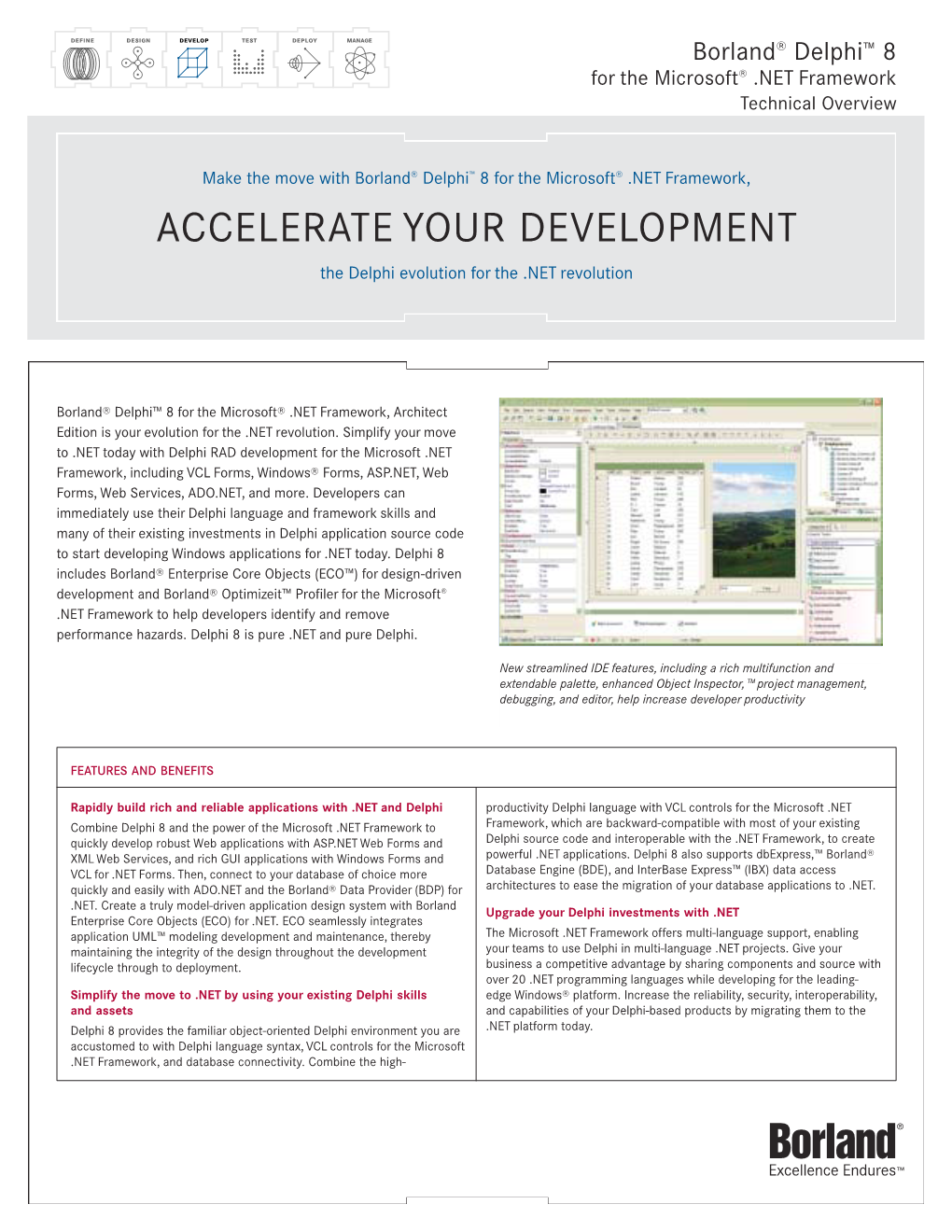 ACCELERATE YOUR DEVELOPMENT the Delphi Evolution for the .NET Revolution