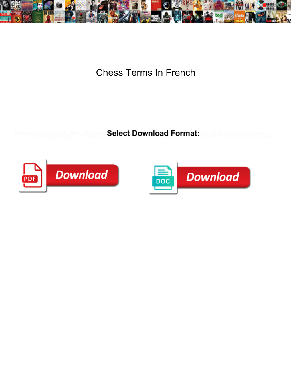 Chess Terms in French