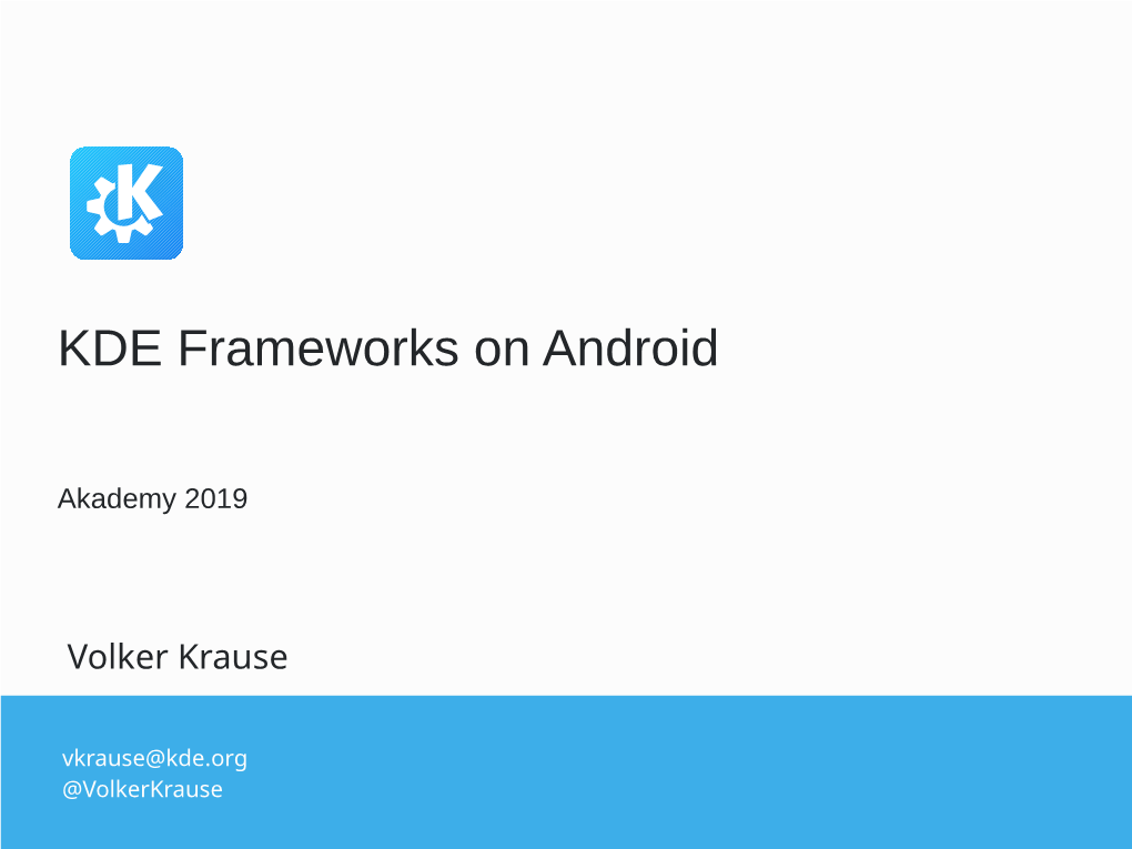 KDE Frameworks on Android