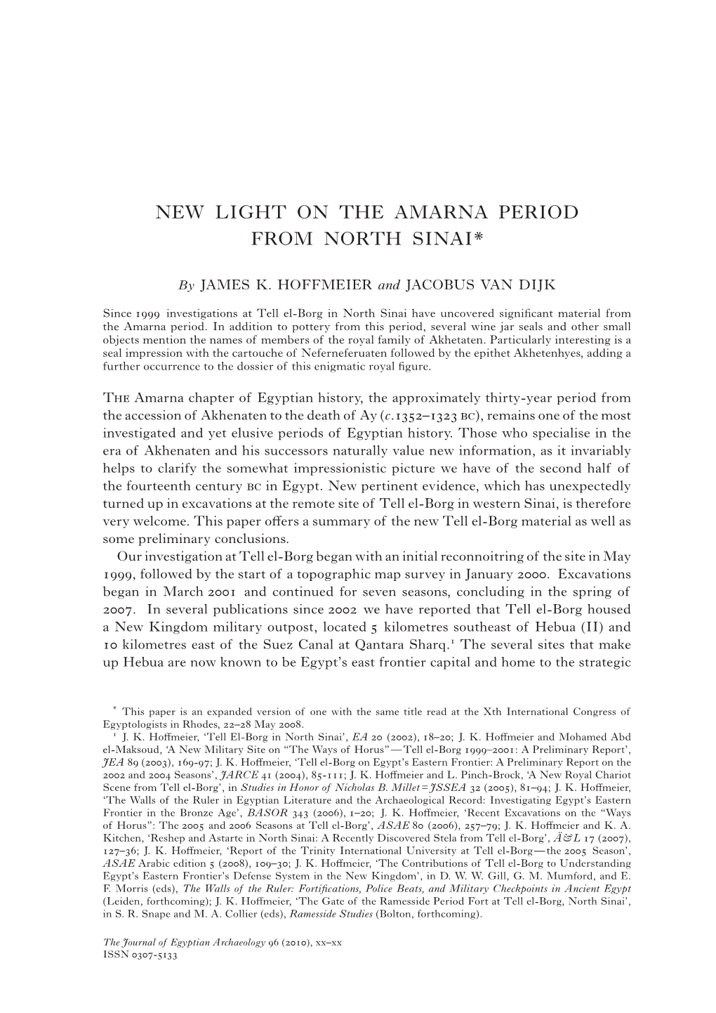 New Light on the Amarna Period from North Sinai *