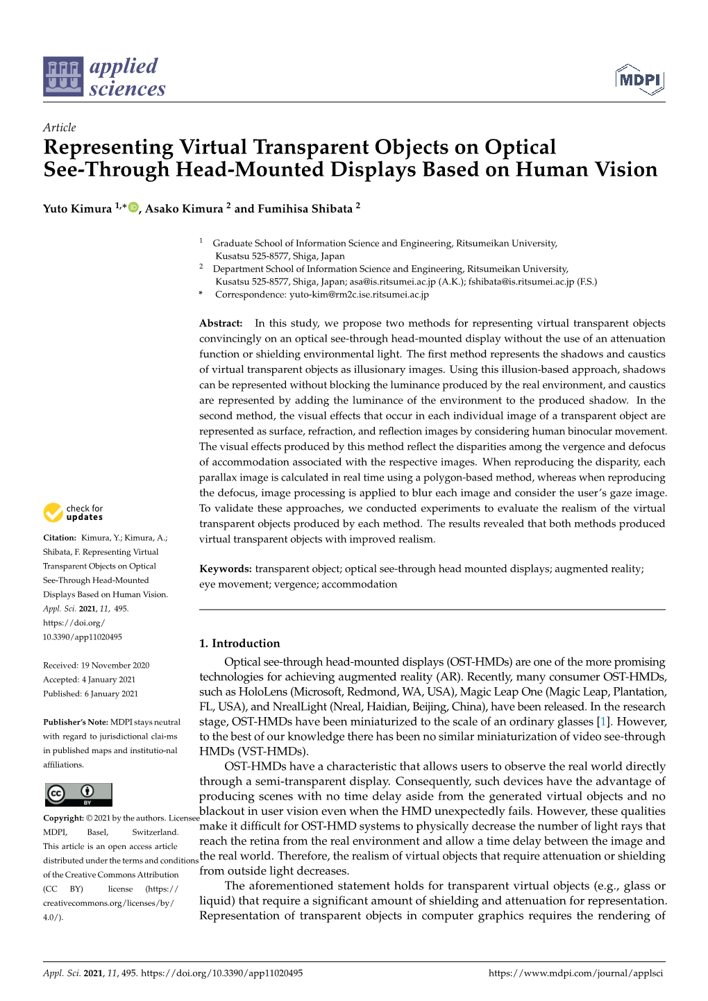 Representing Virtual Transparent Objects on Optical See-Through Head-Mounted Displays Based on Human Vision