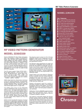 Rf Video Pattern Generator Model 2230/2330