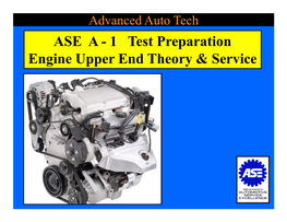 ASE a 1 Test Preparation Engine Upper End Theory & Service