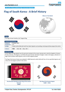 Flag of South Korea - a Brief History