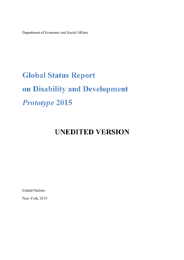 Global Status Report on Disability and Development Prototype 2015